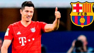 Robert Lewandowski celebra gol con el Bayern Munich