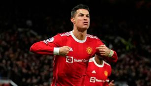 Cristiano Ronaldo durante un partido con el United