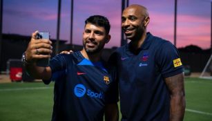 Henry y Agüero estuvieron presentes en la práctica