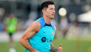 Robert Lewandowski en entrenamiento con el Bayern