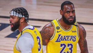 Lebron James y Davis en juego con los Lakers