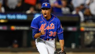 Edwin Diaz festeja en victoria vs Yankees