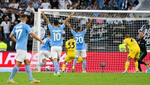 Jugadores de la Lazio en festejo