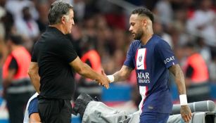 Galtier y Neymar durante partido del PSG