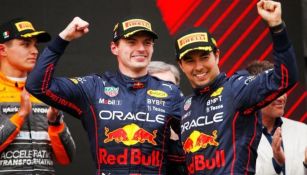 Verstappen y Pérez festejando