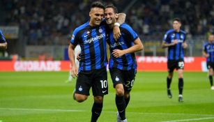 Lautaro Martínez en festejo con el Inter de Milán