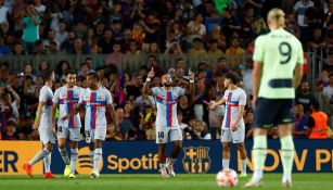 Jugadores de Barcelona en festejo de gol