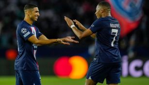 Hakimi y Mbappé en un partido del PSG