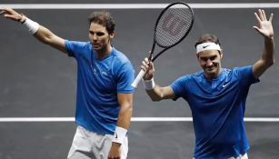 Nadal y Fedrerer tras participar en la Copa Laver 2017