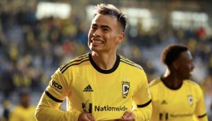 Lucas Zelarayán celebra gol con el Columbus Crew