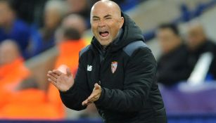 Jorge Sampaoli durante el partido contra Leicester 