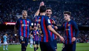 Barcelona en festejo de gol