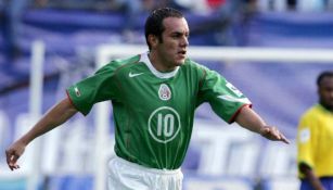 Cuauhtémoc Blanco durante un partido de México