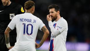 Messi y Neymar en el partido del PSG