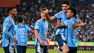 Jugadores de Pachuca en festejo