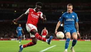 Bukayo Saka durante un partido del Arsenal