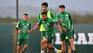 Jugadores de la Selección Mexicana durante un entrenamiento