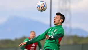 Hirving Lozano entrenando con la Selección Mexicana