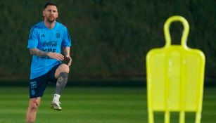 Lionel Messi durante uno de los entrenamientos de Argentina