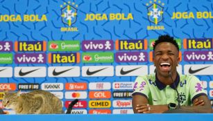 Vinicius Jr en conferencia de prensa de Brasil