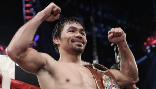 Manny Pacquiao festejando tras una pelea