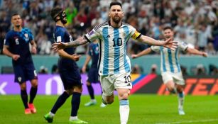 Lionel Messi celebra gol ante Croacia