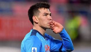 Hirving Lozano con el Napoli