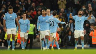 Manchester City en celebración de gol