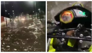 ¡Apocalipsis en Edomex! Motociclista graba video antes de morir en pleno diluvio