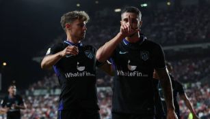 Mario Hermoso y Marcos Llorente celebrando el segundo gol del Atleti ante el Rayo