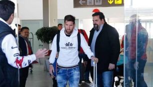 Messi en el aeropuerto de Barcelona