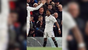 Rodrygo celebrando a lo Cristiano Ronaldo ante el Chelsea en Champions