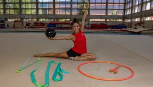 La gimnasta mexicana en un entrenamiento