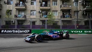 Así lució el auto de Ocon en el circuito de Azerbaiyán