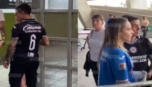 Marco García en el Estadio Azteca con la playera de Cruz Azul