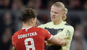 Haaland y Goretzka durante un encuentro en Champions League