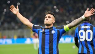 Lautaro Martínez celebrando el pase a la Final de la Champions League