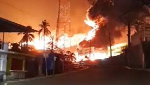 Incendio en la refinería de Minatitlán