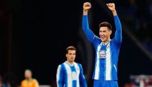 César Montes celebrando gol del Espanyol