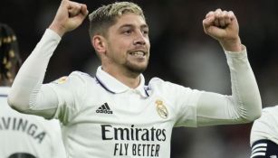 Federico Valverde celebra tras anotar el tercer gol de su equipo