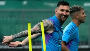 Messi en un entrenamiento de Argentina