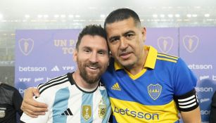 Messi y Riquelme juntos en La Bombonera