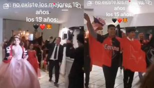 Quinceañera sorprende con una fiesta temática de los rojinegros del Atlas