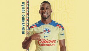 Julián Quiñones en su presentación oficial con América