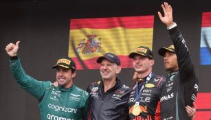 Podio de Red Bull, Aston Martin y Mercedes