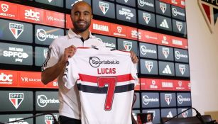 Lucas Moura en su presentación con Sao Paulo