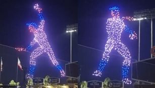 ¡Increíble! Cientos de drones recrean lanzamiento de Fernando Valenzuela