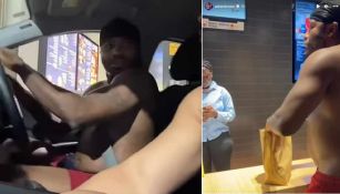 Adrien Bronex, boxeador profesional, fue grabado sin playera gritándole a personal de McDonald's