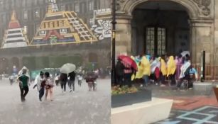 Lluvia azotó en el Zócalo previo al Grito de Independencia