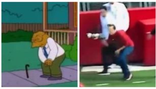 ¡Como en Los Simpson! Fotógrafo es golpeado en la ingle por un balón de futbol americano 
